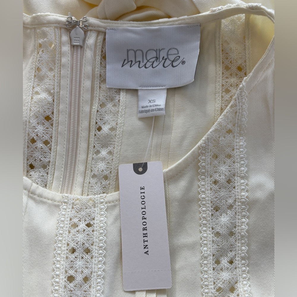 Anthropologie Mare Mare NWT Ivory Victorian Boho Romper XS Summer Romantic Cream - Picture 7 of 15